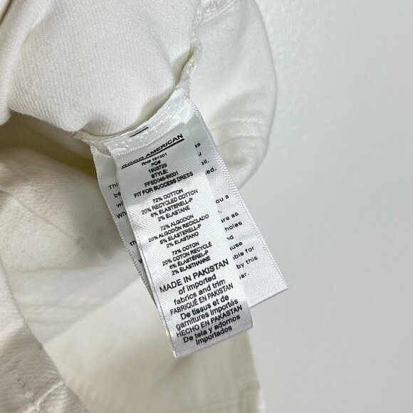 GOOD AMERICAN Fit for Success Denim Utility Dress Denim in Wash White Size Small - Picture 8 of 15